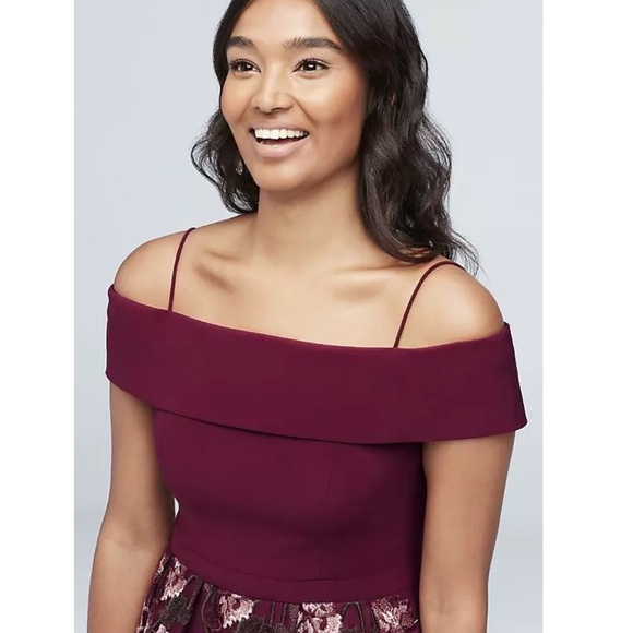 Morgan & Co. Juniors' Embroidered Cold-Shoulder Fit & Flare Dress Pockets Sz 20W - Picture 13 of 14